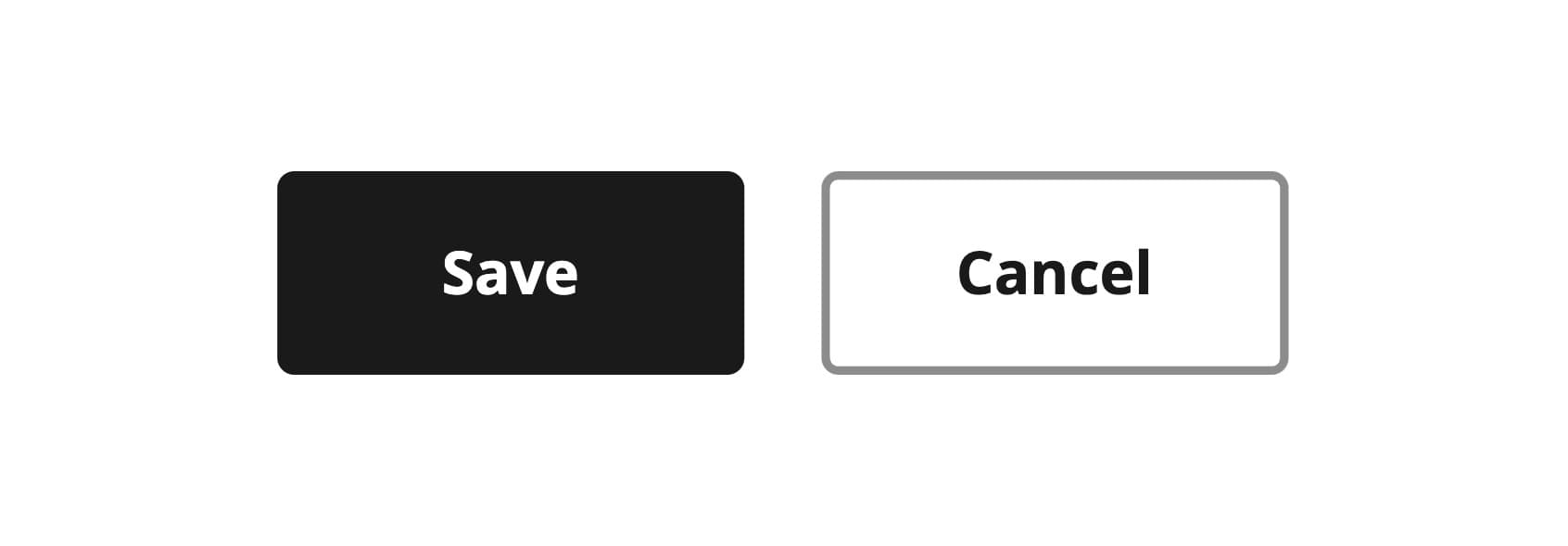 Use one primary button per page or section to highlight the most important action